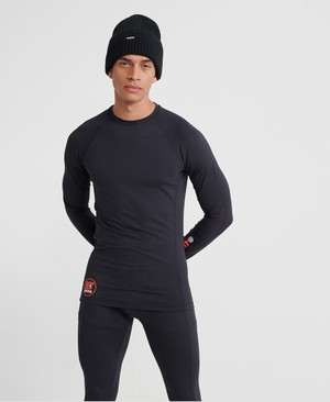 Superdry Carbon Base Layer Crew Férfi Baselayers Fekete | IESRC0467